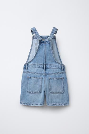 SHORT DENIM DUNGAREES - Blue by Zara - Image 1