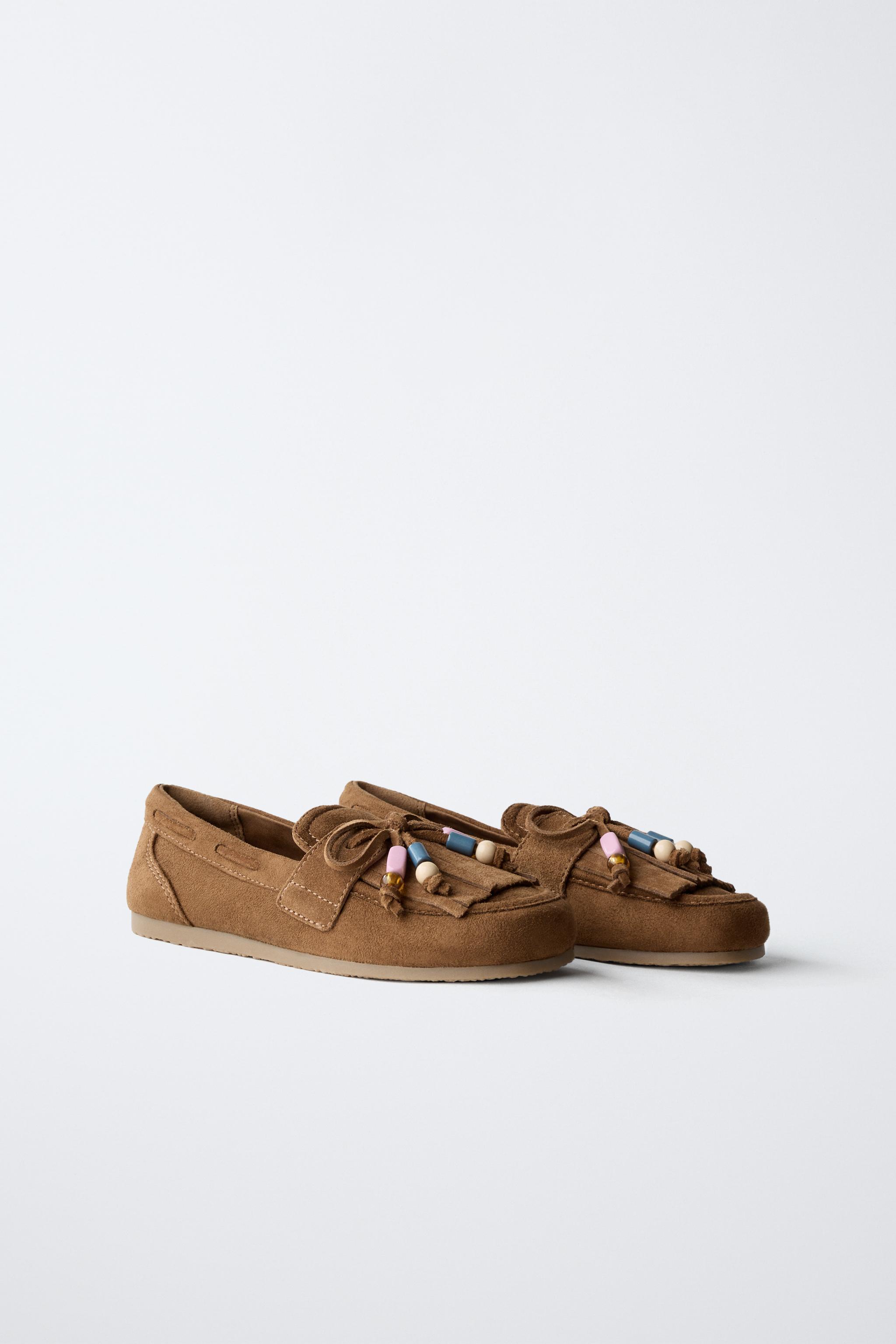 Zara ☆ Beads Loafer BEADED LOAFERS - Brown | ZARA United States
