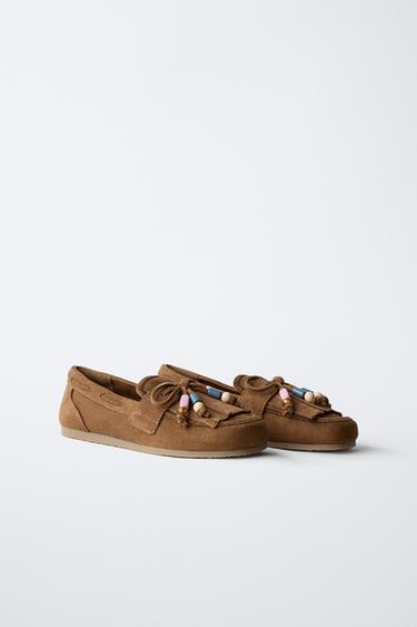 BEADED LOAFERS - Brown by Zara