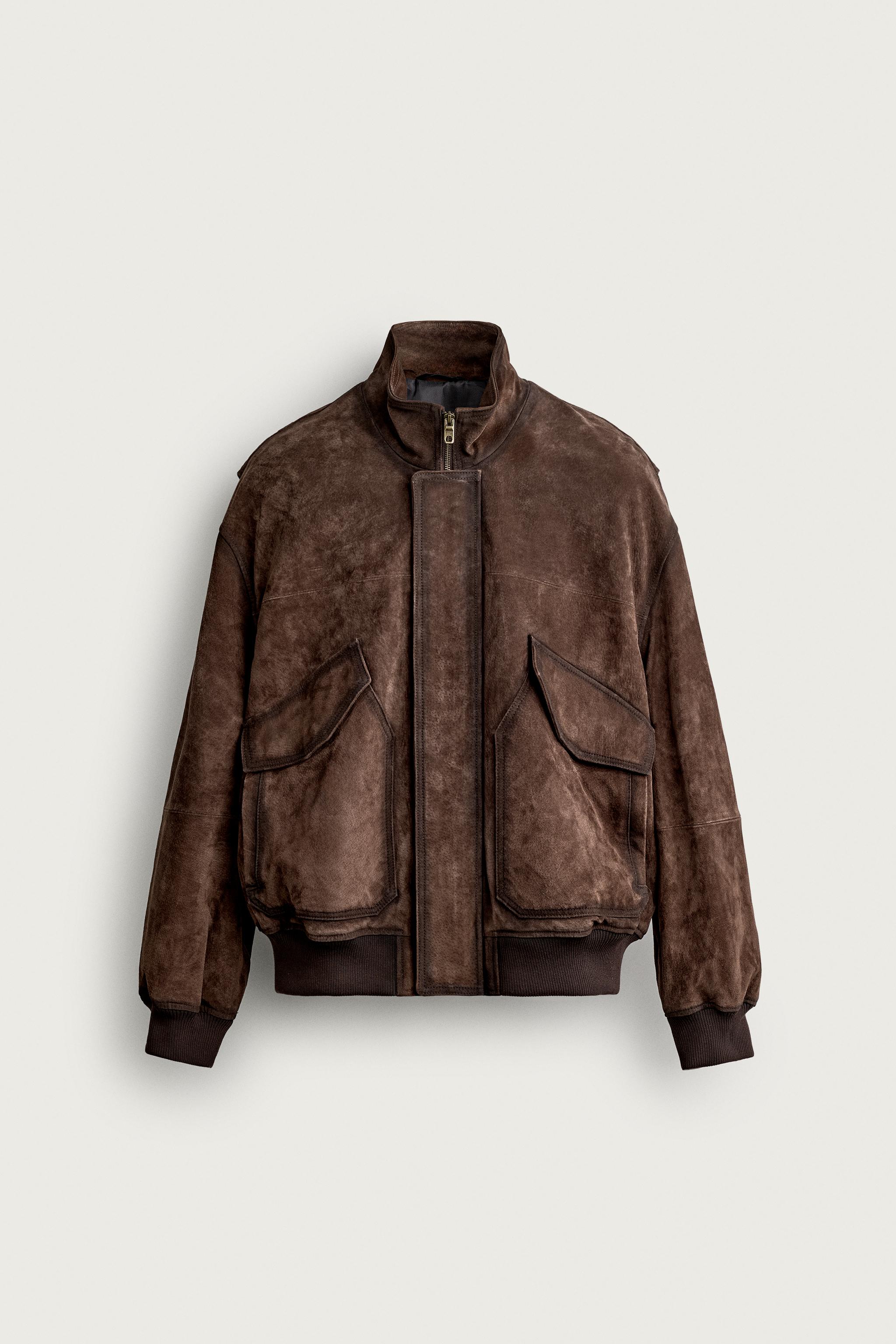 BLOUSON RELAXED FIT EN CUIR SUÉDÉ