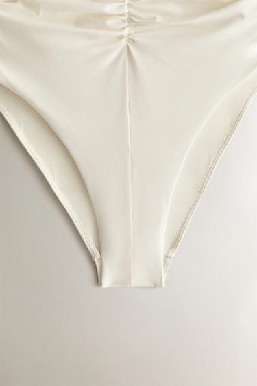 GATHERED BEACH SWIMSUIT - Ecru by Zara - Image 2