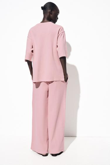WASHED EFFECT INTERLOCK T-SHIRT - Dusty pink de Zara - Image 3