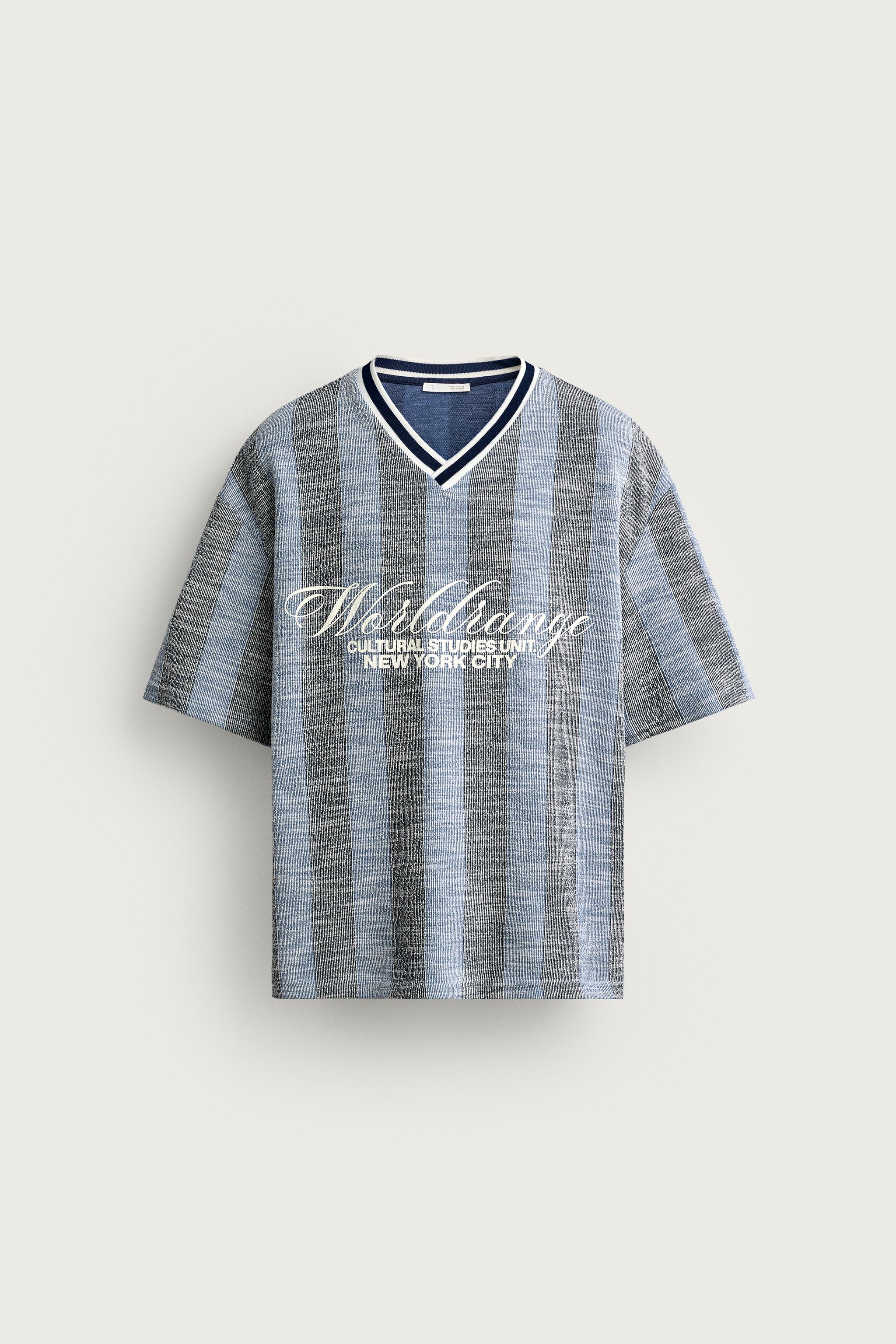 RETRO SOCCER JACQUARD EMBROIDERED SWEATSHIRT - Blue / Black | ZARA