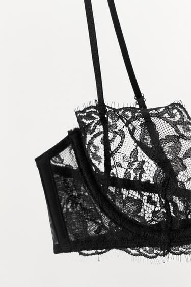 SOUTIEN-GORGE À ARMATURES EN DENTELLE - Noir de Zara - Image 4