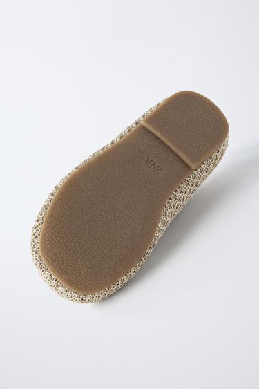 CROCHET BALLET FLATS - Gold by Zara - Image 6