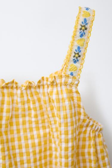BARBOTEUSE À CARREAUX VICHY - Jaune de Zara - Image 2