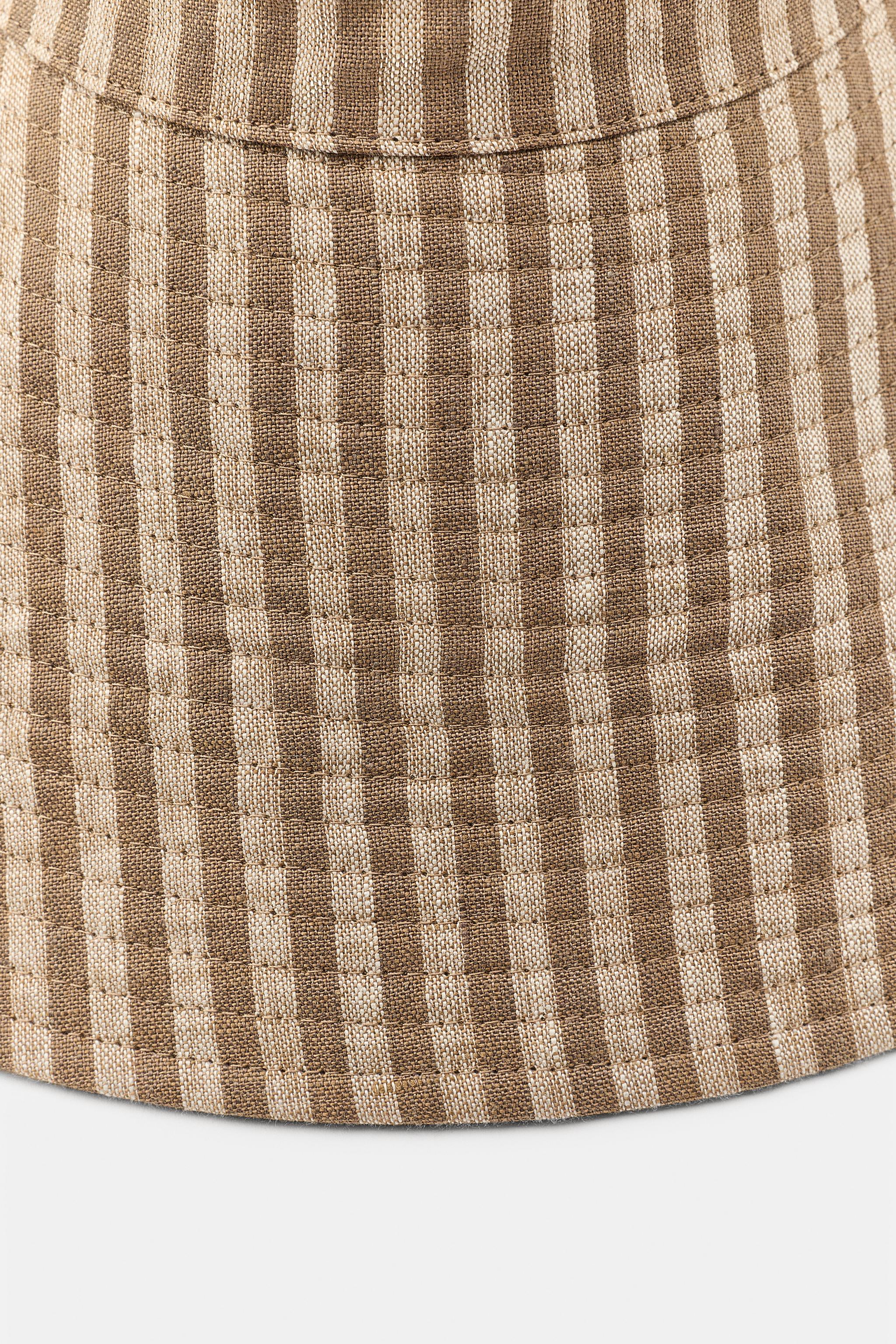 Женские головные уборы Zara REVERSIBLE 100% LINEN STRIPED HAT — фото 5