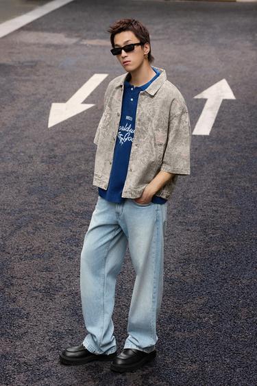 Zara 水洗抽象印花襯衫式外套 - 029