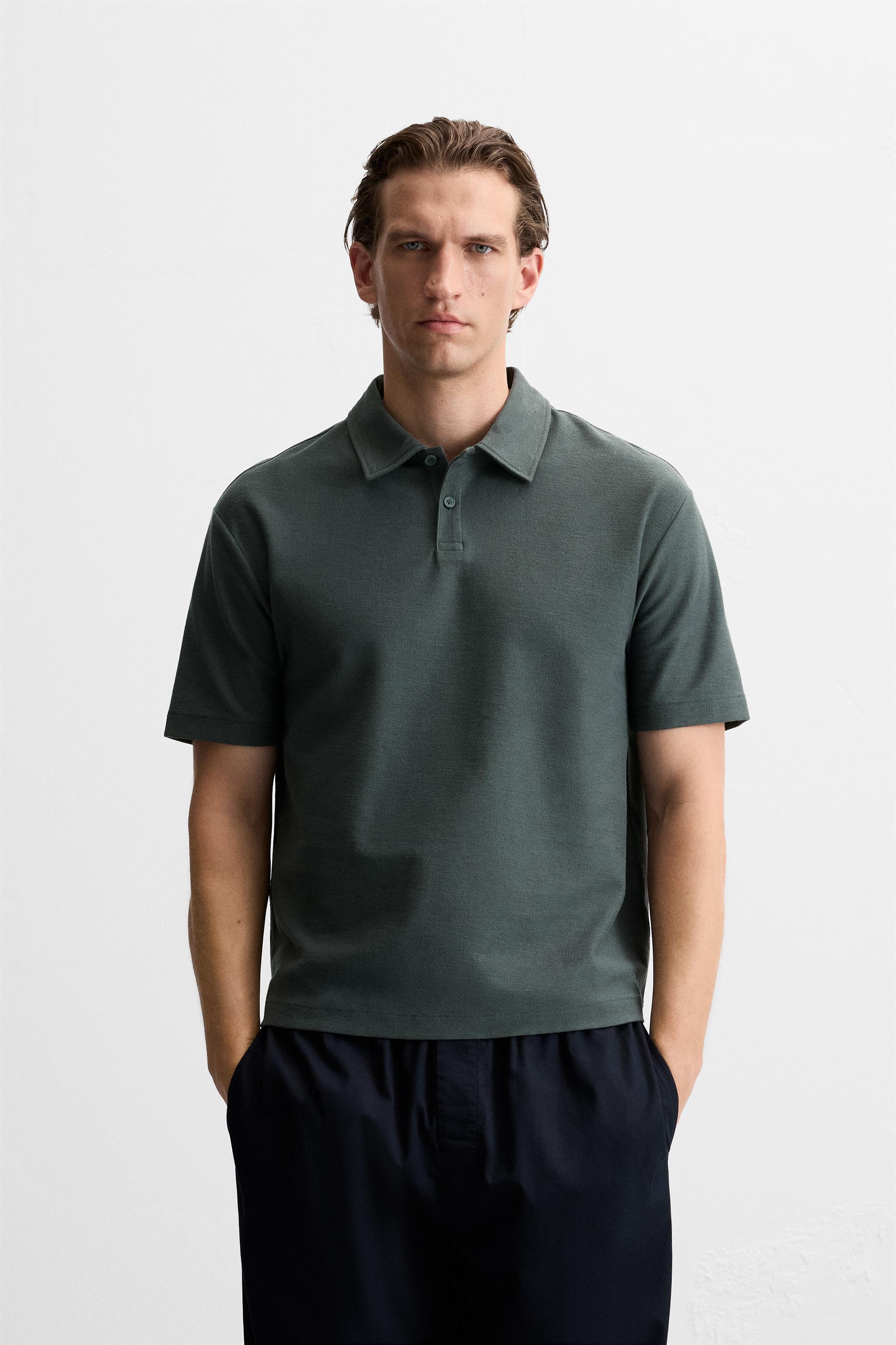 POLO TEXTURA Gris oscuro ZARA Mexico