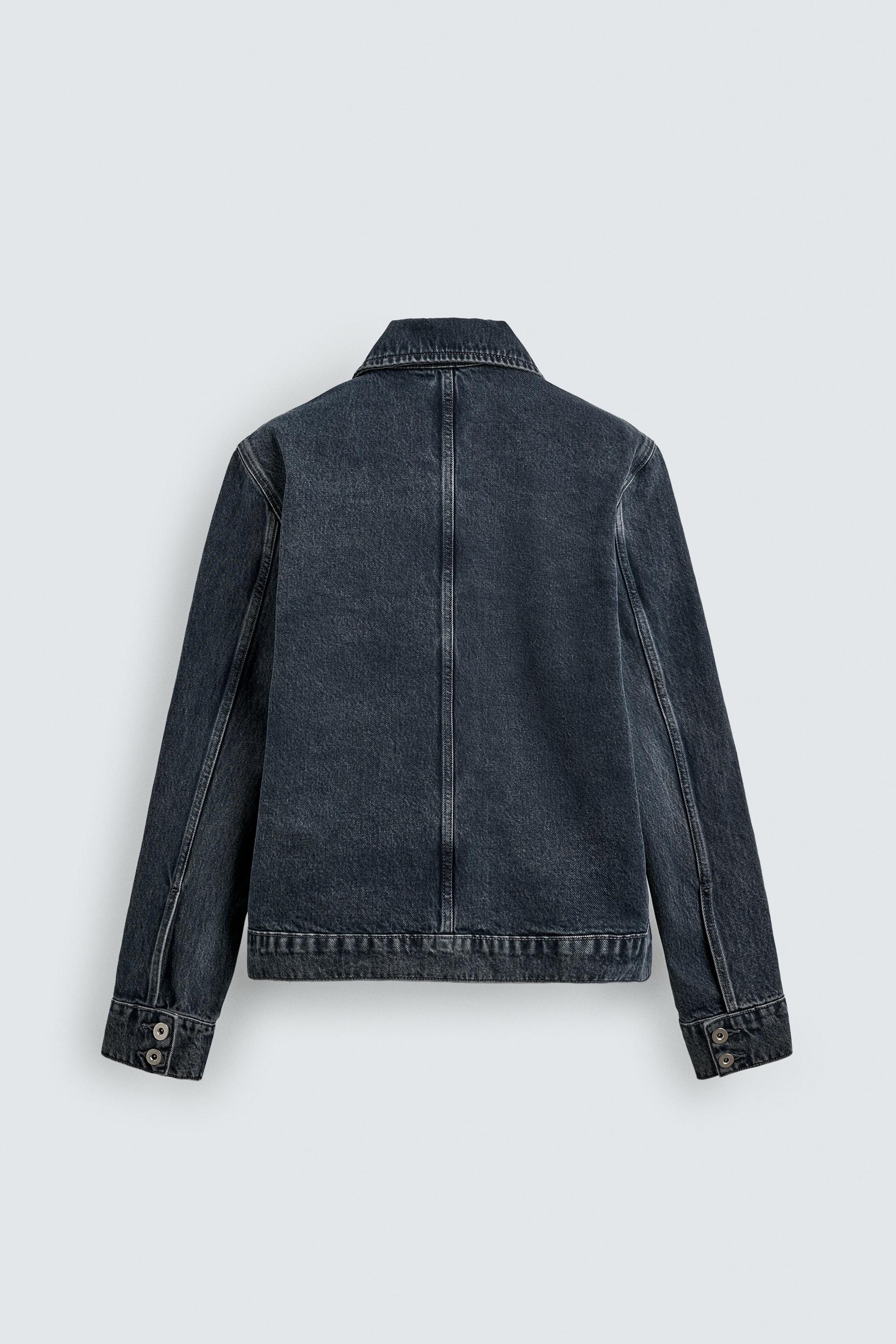 VESTE EN JEAN À FERMETURE ÉCLAIR