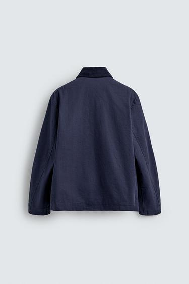 BLOUSON COL CONTRASTE À BRANDEBOURGS - Bleu roi de Zara - Image 8