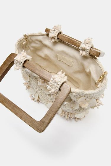 PEARLESCENT DETAIL HANDBAG - Ecru by Zara - Image 5