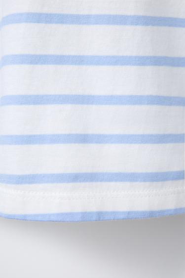 STRIPED T-SHIRT - Blue by Zara - Image 3