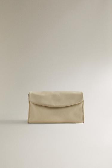LEATHER WASH BAG WITH FLAP -  by Zara - Image 0