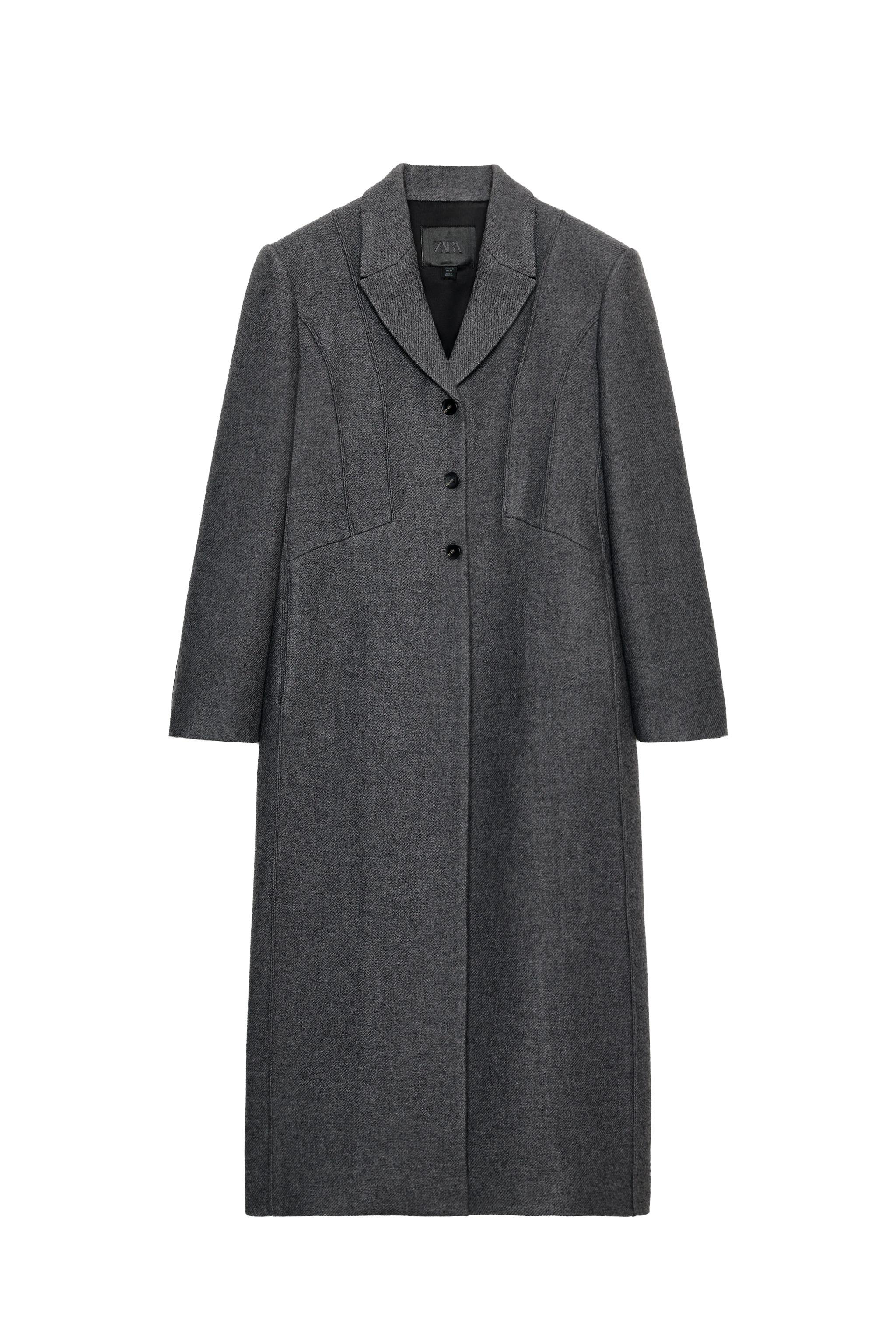 FITTED MANTECO WOOL COAT ZW COLLECTION LIMITED EDITION - Dark grey
