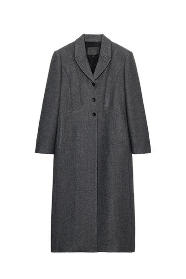 FITTED MANTECO WOOL COAT ZW COLLECTION LIMITED EDITION - Dark grey by Zara