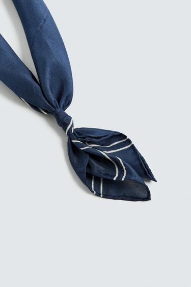 SILK BANDANA - Navy blue by Zara - Image 5