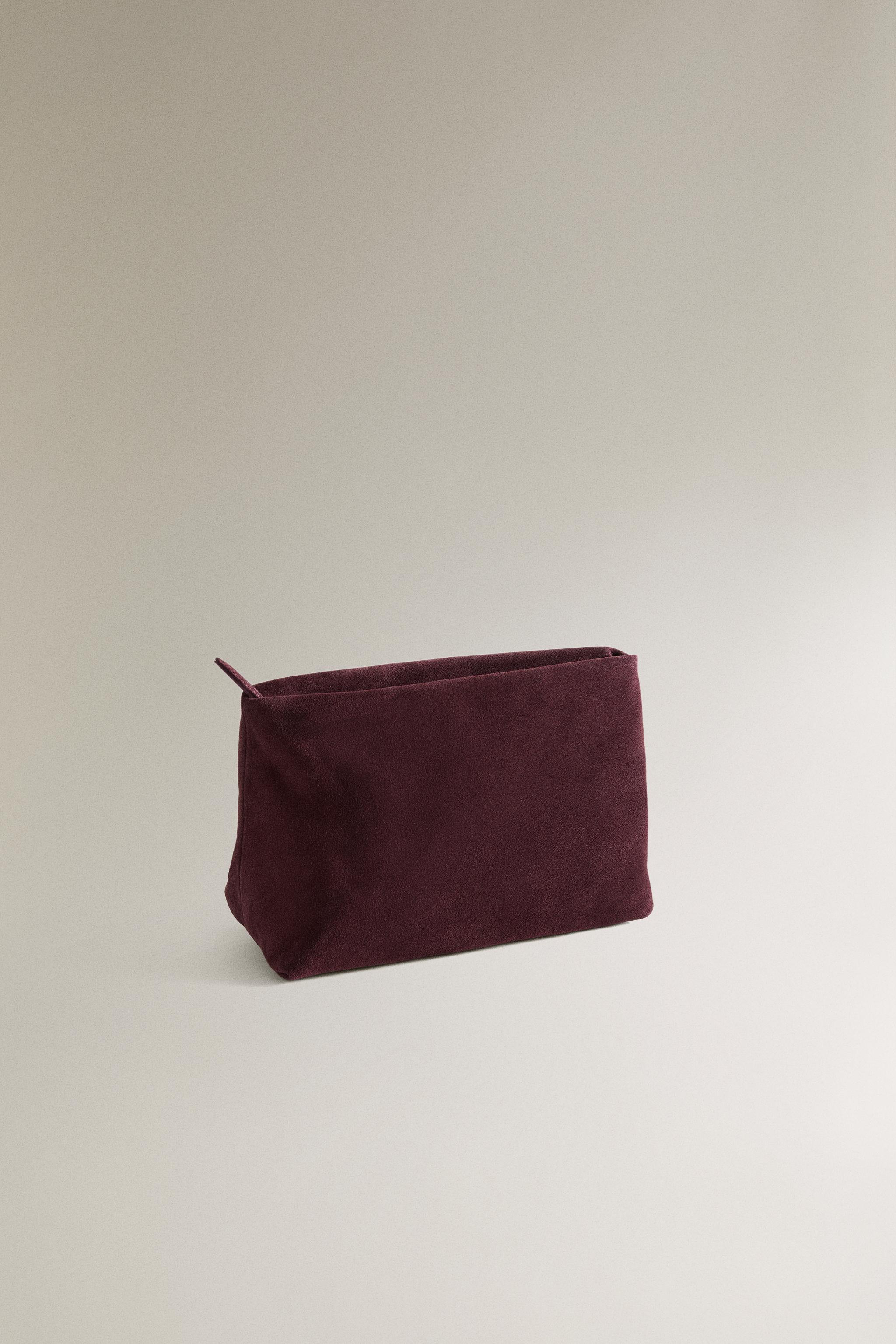 SPLIT LEATHER MAKEUP BAG