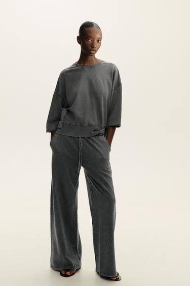 SWEATSHIRT IN VERWASCHENER OPTIK - Dunkelgrau von Zara