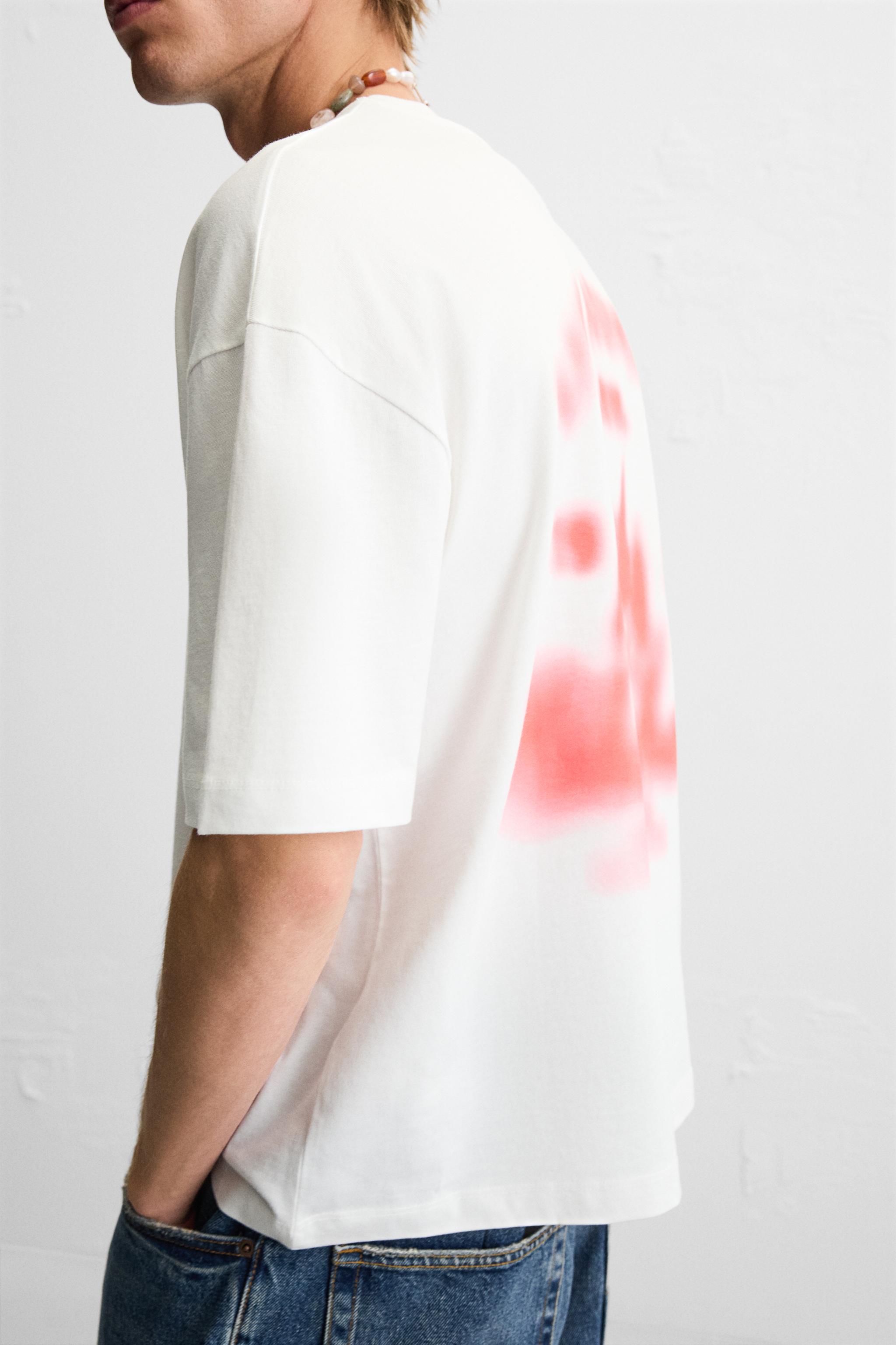 BLURRED PRINT T-SHIRT - White | ZARA United States