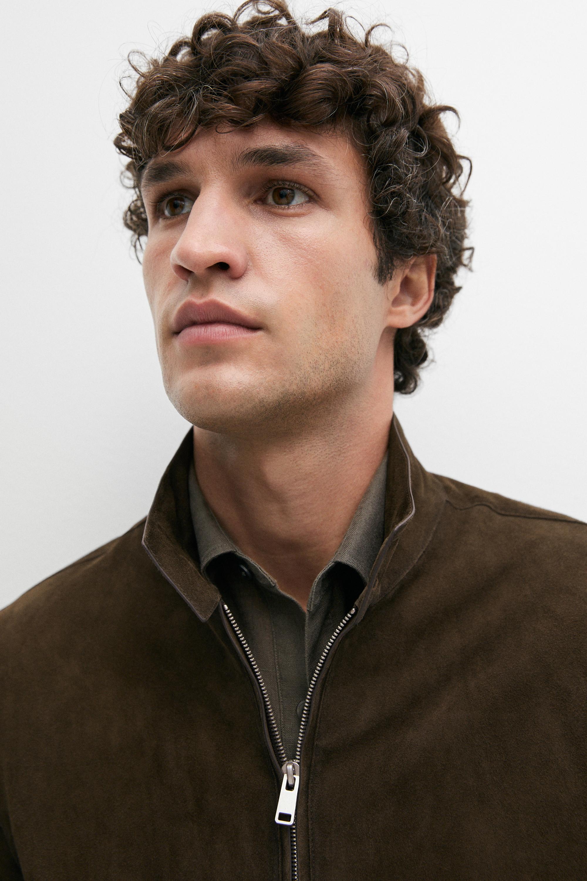 Suede leather jacket