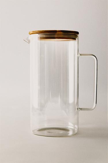 BOROSILICATE GLASS JUG WITH LID - Transparent by Zara