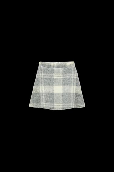 SOFT CHECK MINI SKIRT - Greys by Zara - Image 0