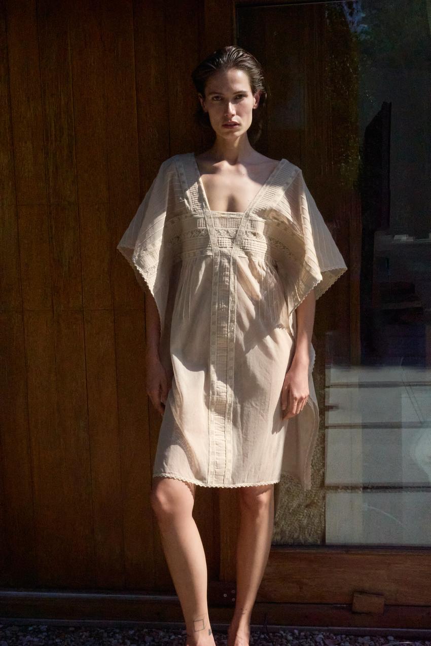 long white fringe dress PQ Swim Women's Vanessa Strapless Women's Plus Black Drape linen midi dress and fringe trimming the Color:WHITE ALYSSUM