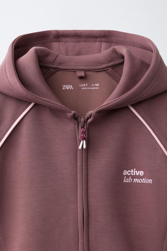 VESTE À CAPUCHE GYM - Rose pâle de Zara - Image 2