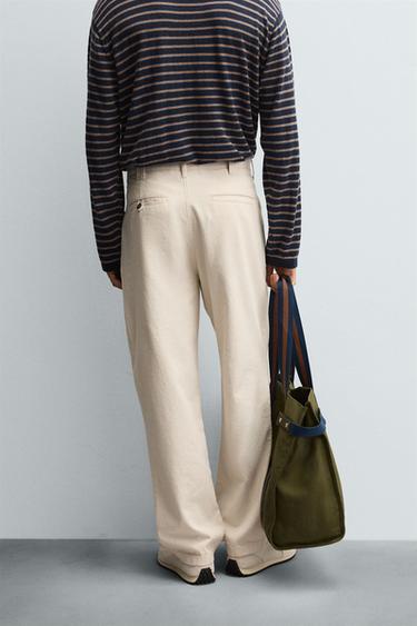 STRAIGHT-LEG CHINO TROUSERS - Light beige by Zara - Image 2