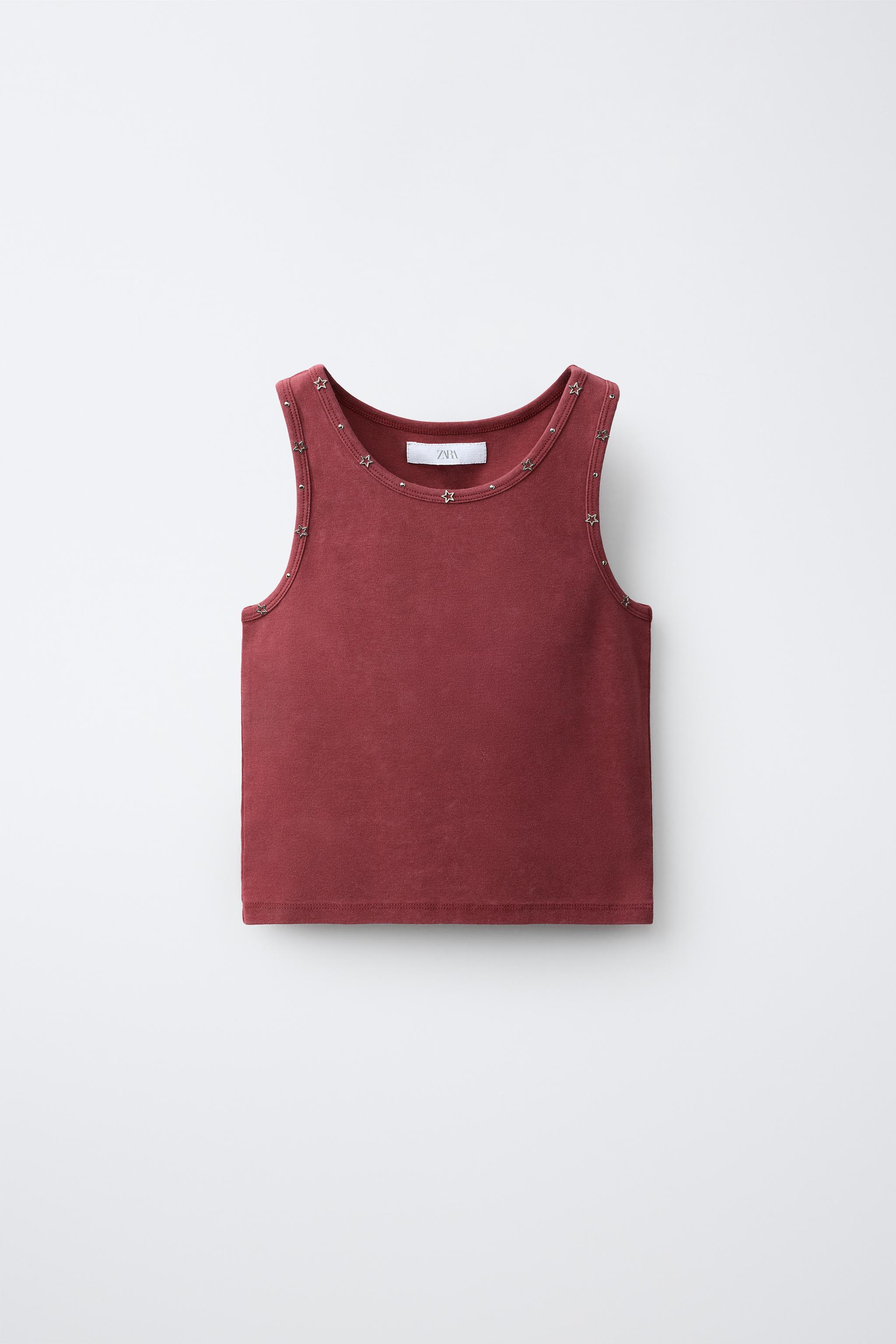 STUD AND STAR T-SHIRT — Maroon