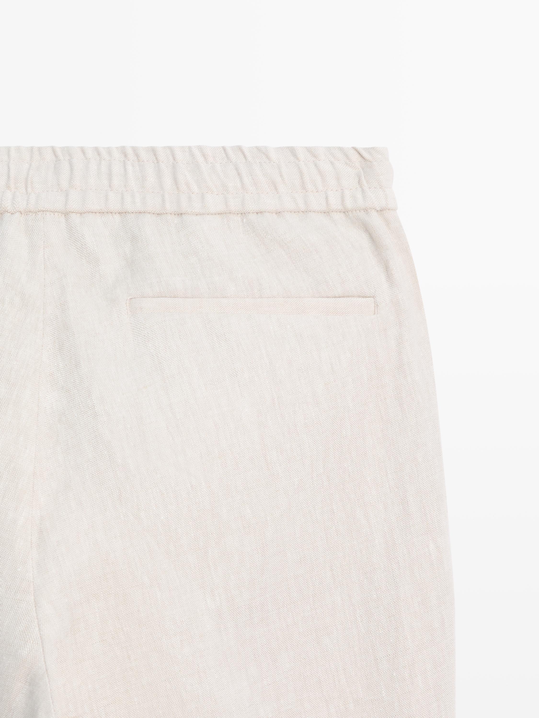 Linen jogger fit trousers