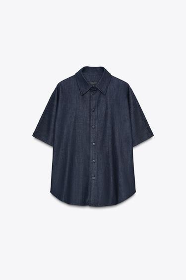 CHEMISE EN JEAN ZW COLLECTION - Bleu de Zara - Image 4