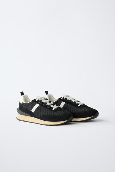 SPLIT SUEDE TRAINERS - Black by Zara - Image 1