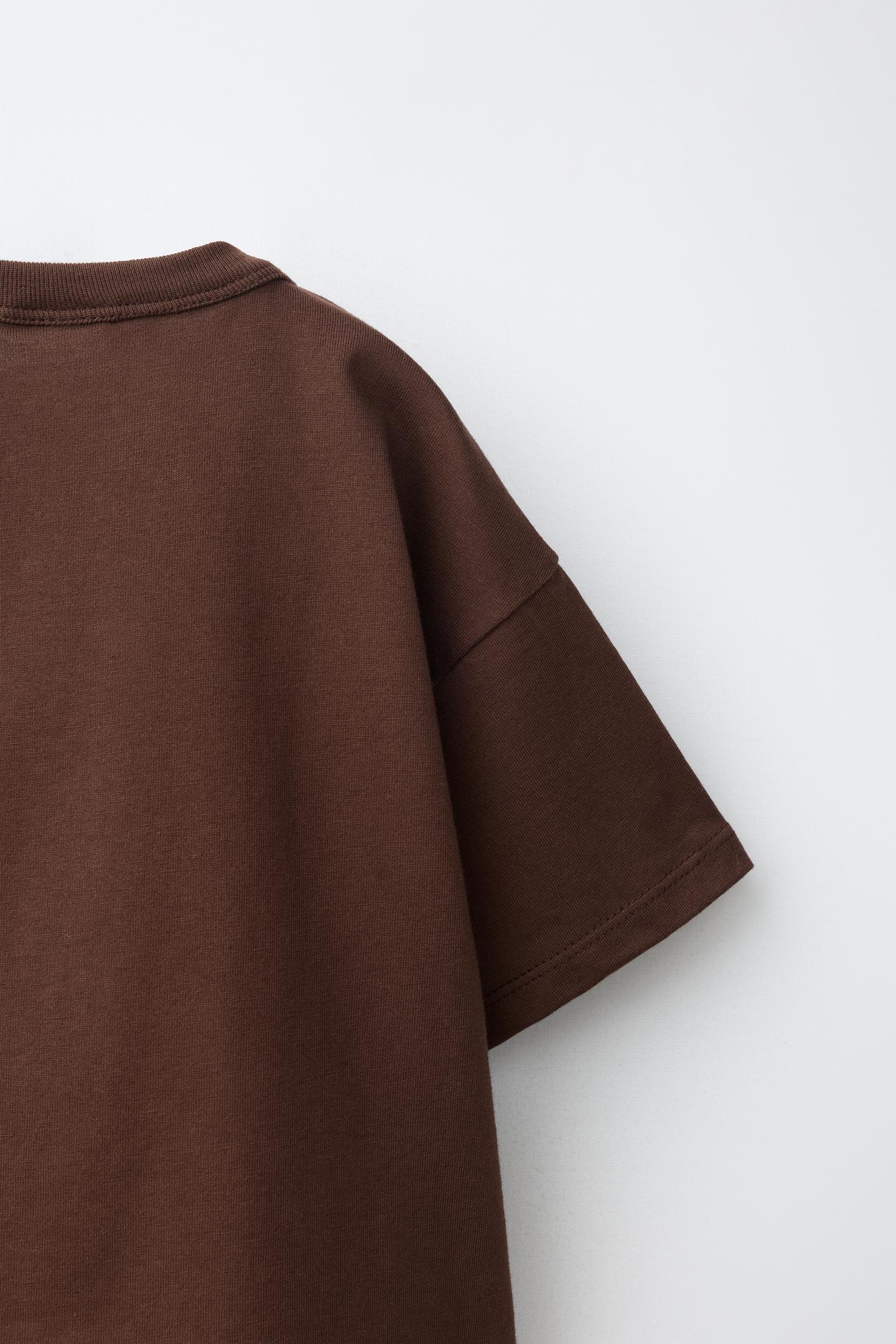 Детская футболка Zara Paddington™ Flock Print, цвет: Коричневый — фото 4