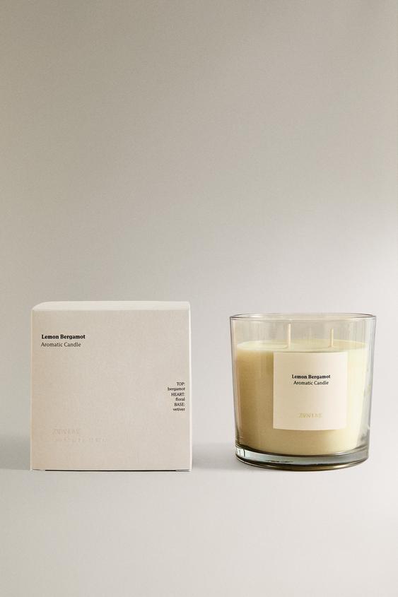 (620 G) VELA AROMÁTICA LEMON BERGAMOT - branco da Zara - Imagem 0