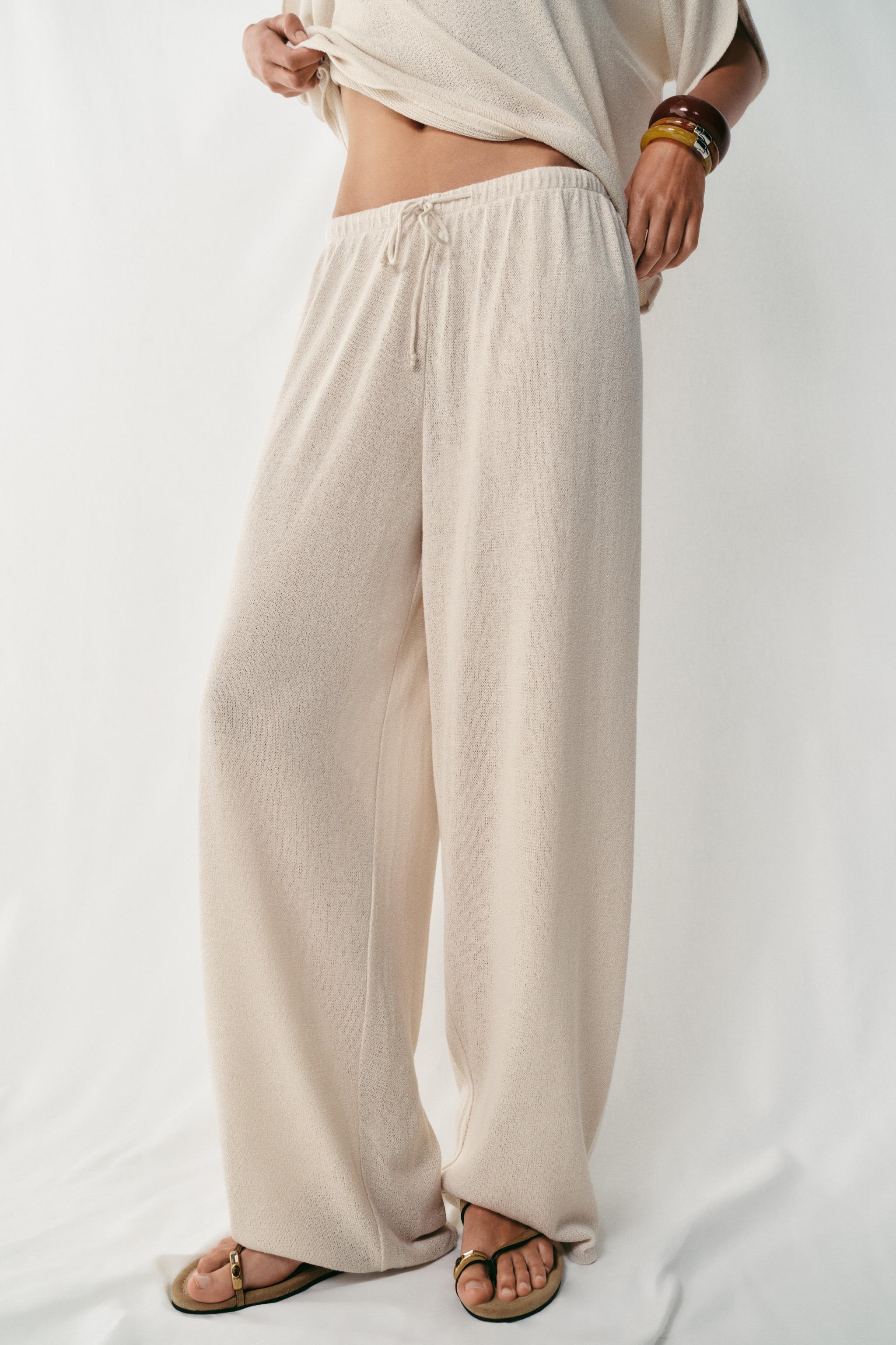 RUSTIC WIDE LEG PANTS — Light beige