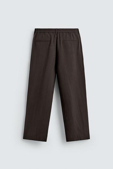 FLOWING PLEATED TROUSERS - Chocolate by Zara - Image 7
