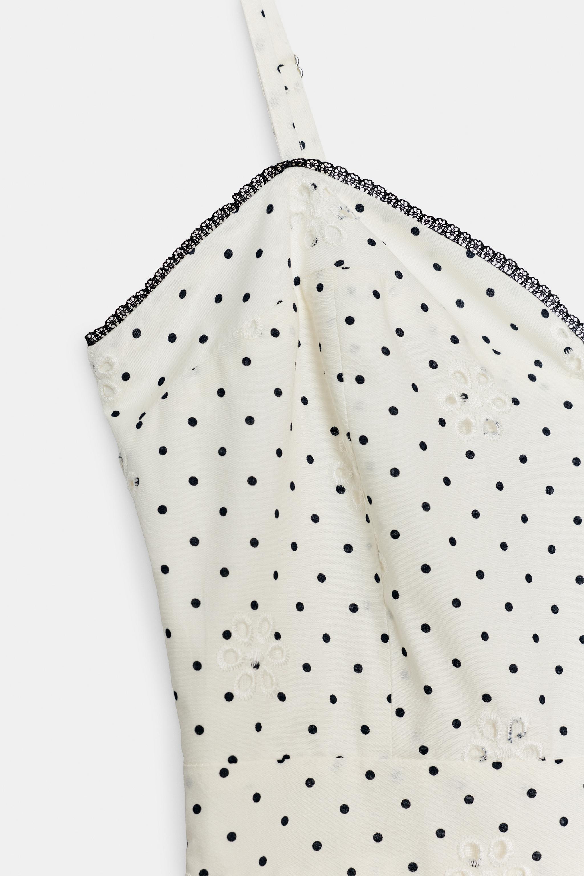 PRINTED EMBROIDERED EYELET MIDI DRESS