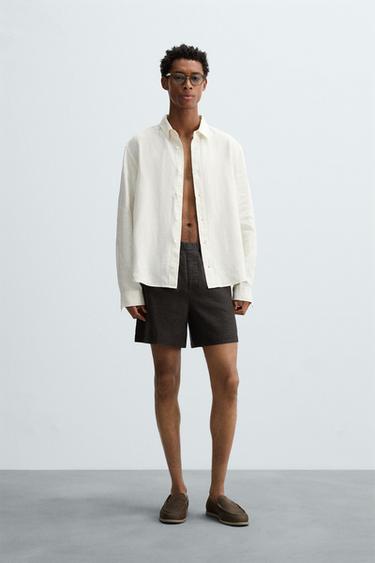 BERMUDA 100% LINO - Gris antracita de Zara