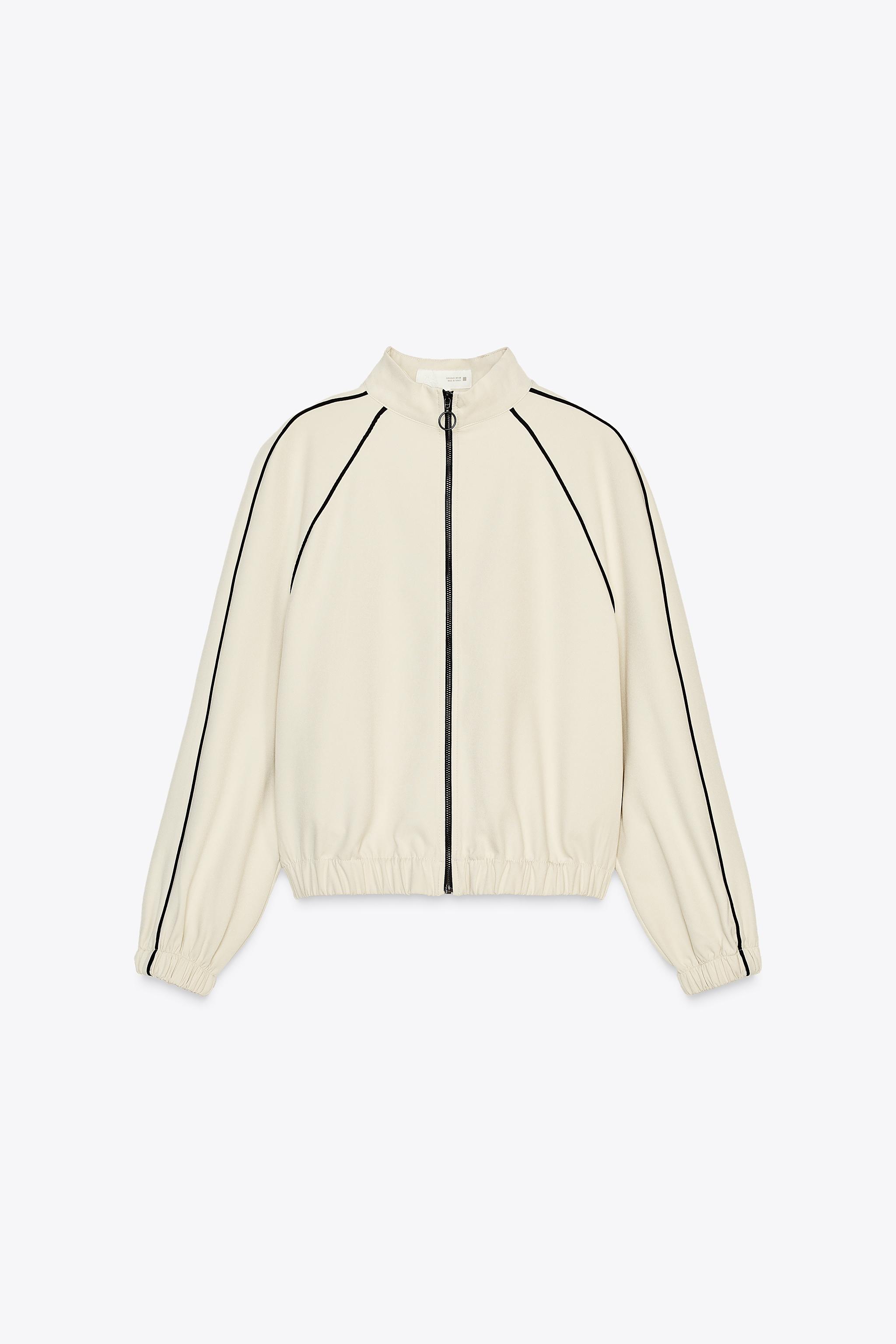 ★ZARA★ BOMBER JACKET WITH CONTRAST TRIM Zara | Jackets & Coats | Zara Black Bomber Jacket With