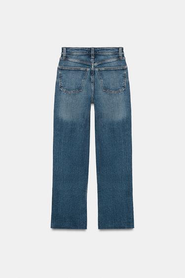 TRF HIGH-WAIST CROPPED FLARE JEANS - Blue by Zara - Image 6