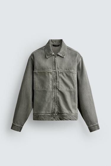 SOBRECAMISA REGULAR FIT CREMALLERA - Khaki de Zara - Imagen 0