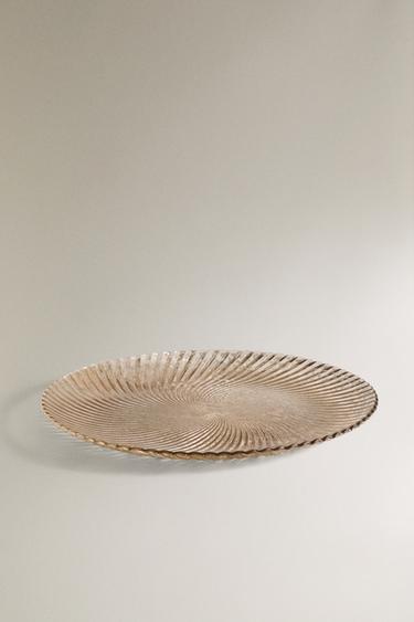 SHINY GLASS CHRISTMAS SERVICE PLATE - Silver by Zara - Image 1