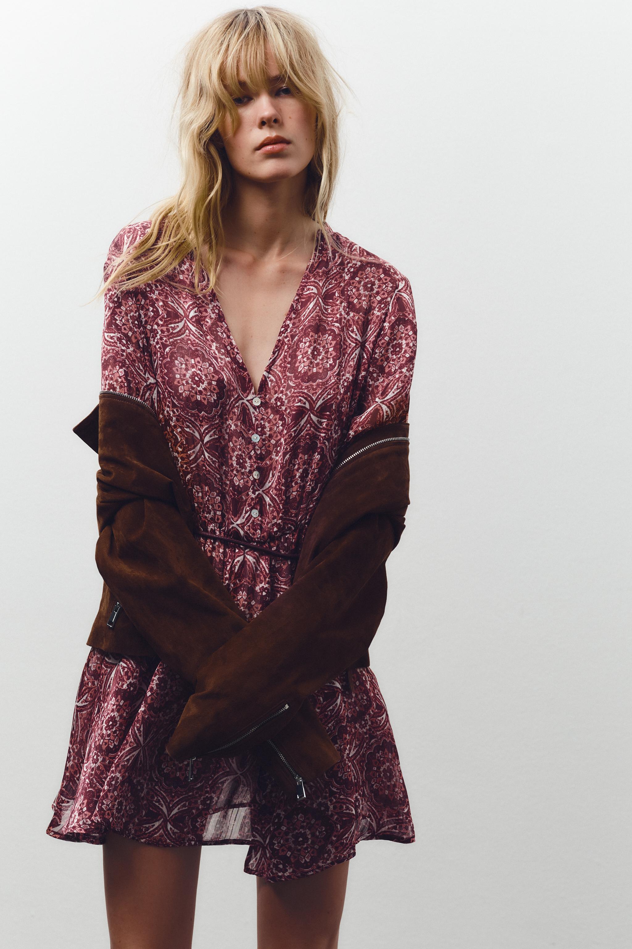 ZARA プリント柄ミニワンピース 2337/622 プリント柄ミニワンピース - マルチカラ― | ZARA Japan / 日本
