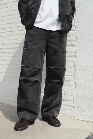 PARACHUTE CARGO TROUSERS - Anthracite grey by Zara