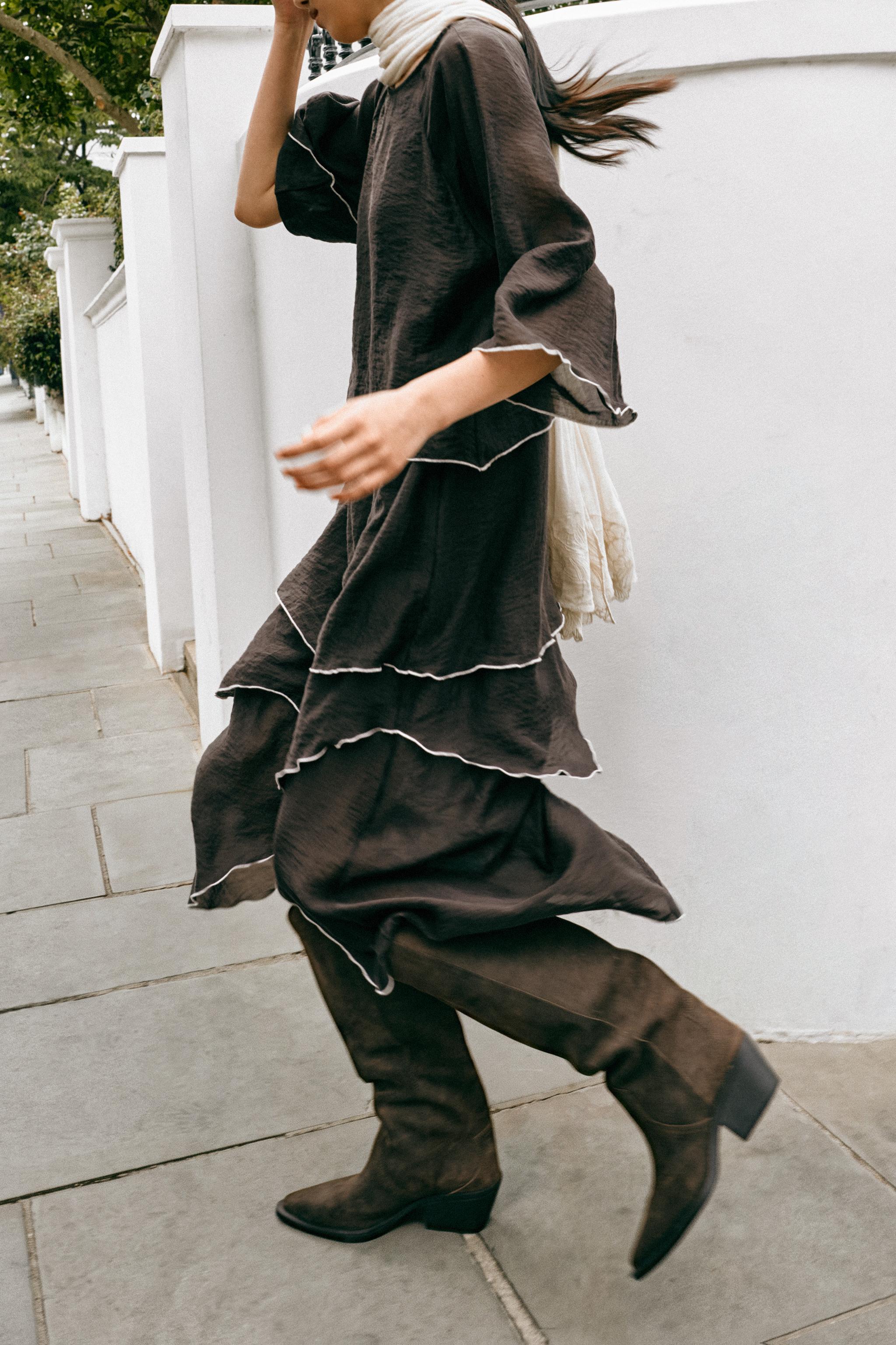 Женские платья Zara RUFFLED MIDI DRESS — фото 4