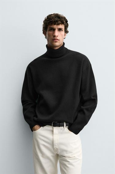 JERSEY SOFT CUELLO ALTO - Negro de Zara