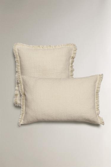 FRINGED CUSHION COVER - Ecru by Zara - Image 0