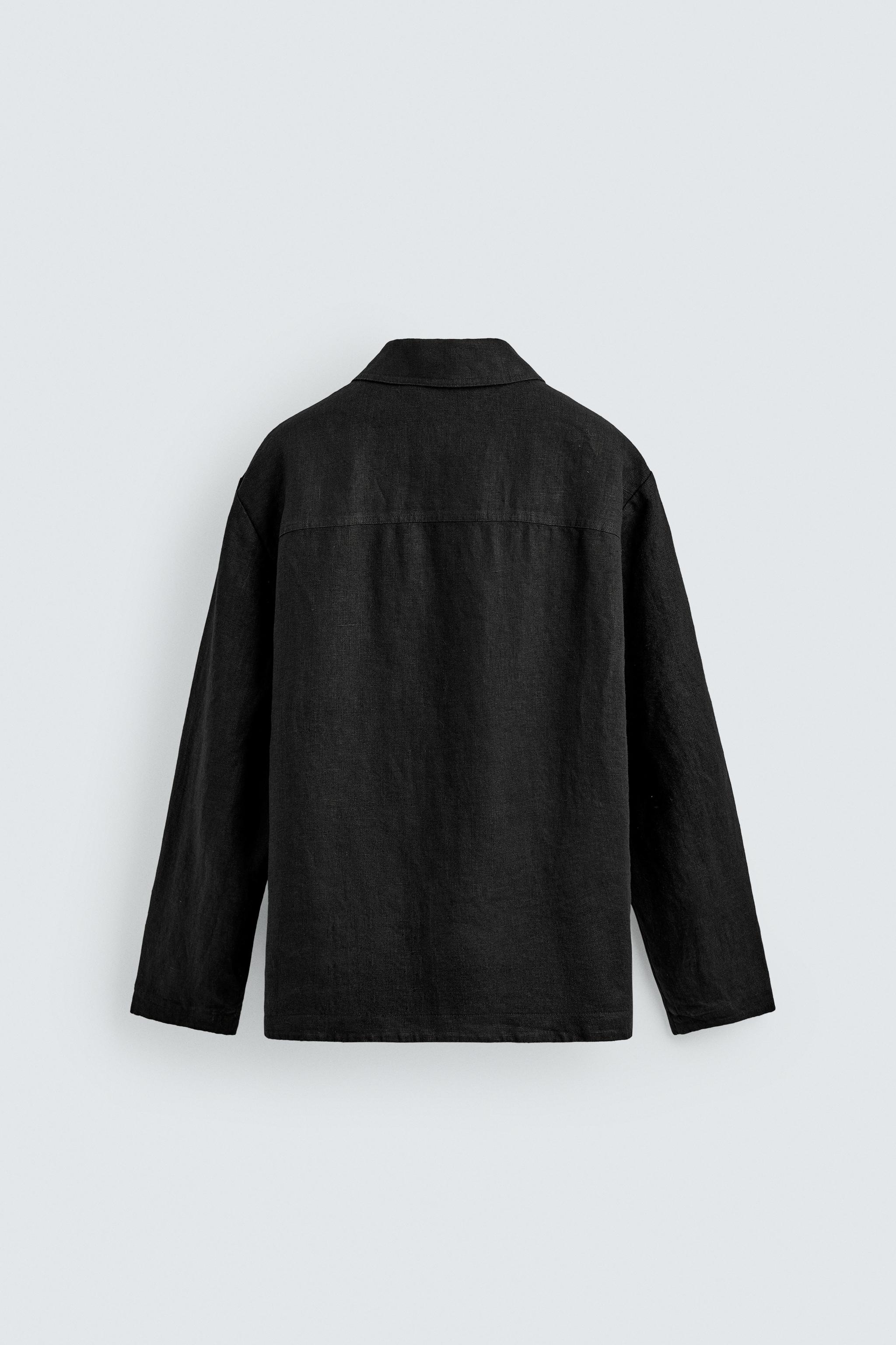 REGULAR FIT 100% LINEN OVERSHIRT